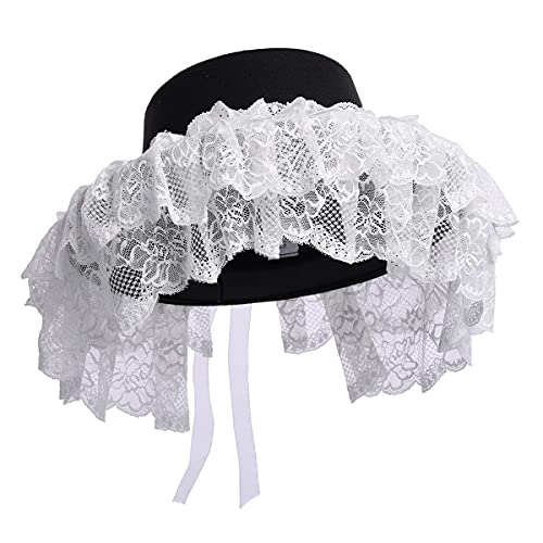 COSDREAMER Viktorianischer Hut für Damen, Gothic-Stil (Weiß 1) von COSDREAMER