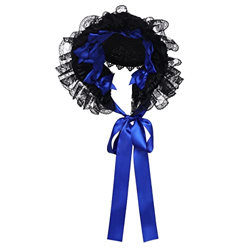 COSDREAMER viktorianische Spitzenmützen, Blumenmütze, für Mädchen und Frauen, Schwarz/Blau COSDREAMER viktorianische Spitzenmützen, Blumenmütze, für Mädchen und Frauen, Schwarz/Blau von COSDREAMER