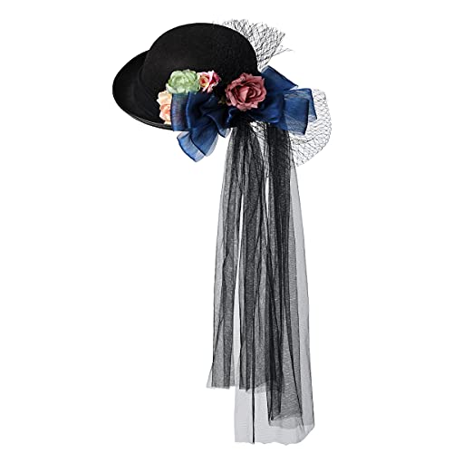 COSDREAMER Steampunk Zylinder Halloween Kostüm Hut Mit Brille - Langer Spitzenhut, Viktorianischer Schwarz Fedora Mit Blume Und Schleier COSDREAMER Steampunk Zylinder Halloween Kostüm Hut Mit Brille - Langer Spitzenhut, Viktorianischer Schwarz Fedora Mit Blume Und Schleier von COSDREAMER
