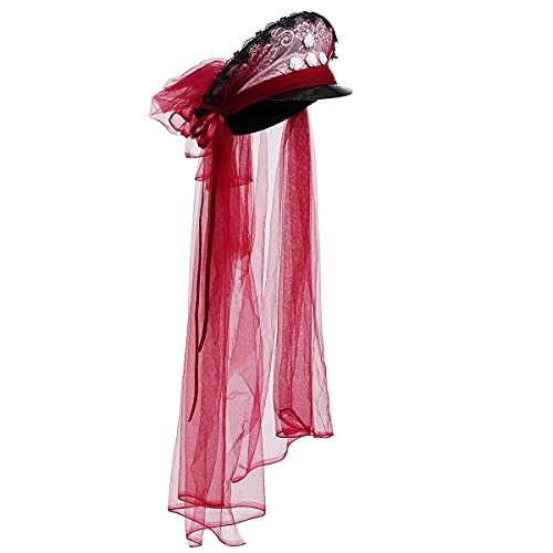 Viktorianischer Hut für Damen, Gothic-Stil (Rot) von COSDREAMER