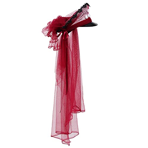 COSDREAMER Viktorianischer Hut für Damen, Gothic-Stil (Rot) von COSDREAMER