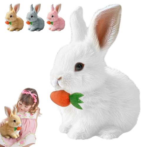 COSEN 2025 Neu Hüpfendes Kaninchen, Interaktives Elektronisches Haustier Plüschhasenspielzeug mit Geräuschen Bewegungen Wackeln Hasen Kuscheltiere Osterhase Plüschtier (Weiß) von COSEN