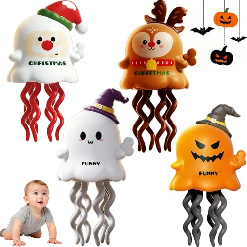 COSEN Electric Dancing Octopus Toy, 2025 Neu Tanzender Oktopus Spielzeug, Krabbelspielzeug Baby Mit Krabbel Sensorik Spielzeug für Junge Mädchen Geburtstag Weihnachten Halloween (4PC) von COSEN