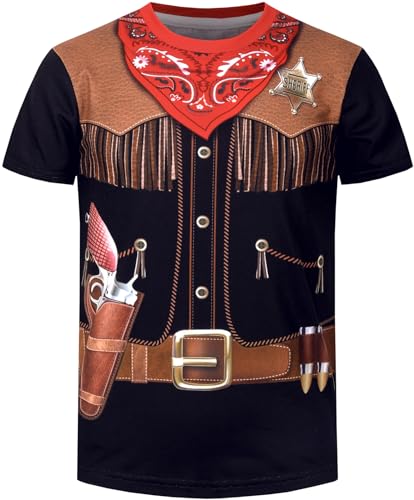 COSLAND Cowboy-Kostüm für Kinder, Halloween, Westernhemden, Braun, Größe S COSLAND Cowboy-Kostüm für Kinder, Halloween, Westernhemden, Braun, Größe S von COSLAND