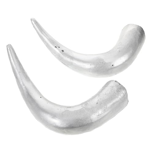 COSMEVIVI 1 Paar Kunststoff-ochsenhorn-imitationshörner Kopfschmuck DIY Halloween Stirnband Haarreifen Cosplay Teufel Haar-accessoire Für Maskerade Party Silber COSMEVIVI 1 Paar Kunststoff-ochsenhorn-imitationshörner Kopfschmuck DIY Halloween Stirnband Haarreifen Cosplay Teufel Haar-accessoire Für Maskerade Party Silber von COSMEVIVI