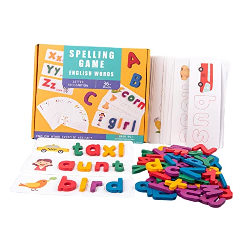 COSMEVIVI 1 Satz 26 Englische Buchstaben Wörter Spiel Kognitive Karte Rechtschreibspiel Für Englische Wörter Buchstabenblöcke Bambus von COSMEVIVI