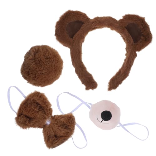 COSMEVIVI Tierohr-stirnband-set Bären-stirnband Und Falsche Nase Dekoratives Haarband Für Party Und Cosplay COSMEVIVI Tierohr-stirnband-set Bären-stirnband Und Falsche Nase Dekoratives Haarband Für Party Und Cosplay von COSMEVIVI