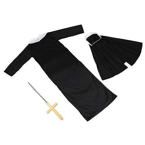 COSMEVIVI 1 Satz Halloween Rollenspiele Kleidung Frauen Nonne Kostüm Party Dekoration COSMEVIVI 1 Satz Halloween Rollenspiele Kleidung Frauen Nonne Kostüm Party Dekoration von COSMEVIVI