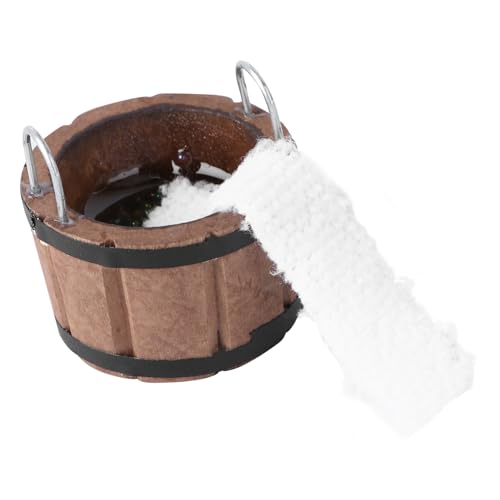 COSMEVIVI 1 Satz Puppenhaus Möbel DIY Badezimmer Zubehör für Landschaftsdekoration für Mini und Puppenhäuser Hellbraun mit Handtuch und Badespielzeug von COSMEVIVI