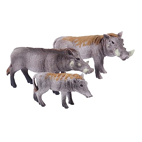 COSMEVIVI 1 Set/3pcs Lebhafte Kunststoff -Wildschwein -skulptur Lustiger Wildschweinmodell Ornament von COSMEVIVI