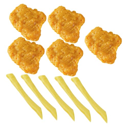 COSMEVIVI 1 Set Gefälschte Chicken Nuggets Und Pommes Frites Tischdekoration Künstliche Chicken Nuggets Gebratene Chicken Nuggets Modell Für Kinder Gefälschte Lebensmittel Simulierte von COSMEVIVI