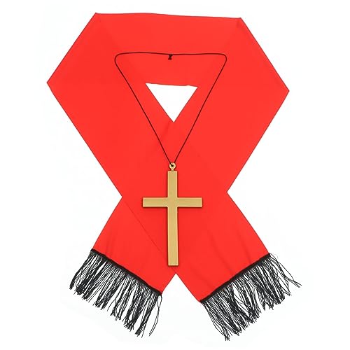 COSMEVIVI 1 Set Halloween Requisiten Priester Nonne Priester Schal Kreuz Set Priester Kreuz Anhänger Priester Stola Priester Cosplay Requisite Nonne Cosplay Requisite Priester Outfit COSMEVIVI 1 Set Halloween Requisiten Priester Nonne Priester Schal Kreuz Set Priester Kreuz Anhänger Priester Stola Priester Cosplay Requisite Nonne Cosplay Requisite Priester Outfit von COSMEVIVI