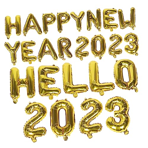 COSMEVIVI 2023 Neue Jahr Feier Ballon Set Frohes Neues Jahr Party Liefert Aluminium von COSMEVIVI