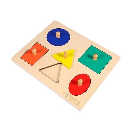 COSMEVIVI 1 Set Knopf Holz Puzzle Geometrische Form Puzzle Baby Kleinkind Pädagogisches Spielzeug COSMEVIVI 1 Set Knopf Holz Puzzle Geometrische Form Puzzle Baby Kleinkind Pädagogisches Spielzeug von COSMEVIVI