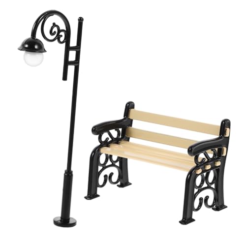 COSMEVIVI 1 Set Miniatur Straßenlaterne Und Mini Parkbank Für Puppenhaus Garten Dekoration Modell Landschaft Mini Bench Und Mini Street Light Set 2 Teiliges Set Aus COSMEVIVI 1 Set Miniatur Straßenlaterne Und Mini Parkbank Für Puppenhaus Garten Dekoration Modell Landschaft Mini Bench Und Mini Street Light Set 2 Teiliges Set Aus von COSMEVIVI