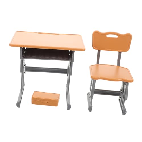 COSMEVIVI 1 Set Puppenhaus-Miniatur-schulpult: Mini-klassenzimmermöbel-Set – Miniatur-Schreibtisch Und -Stuhl Mit Federmäppchen Zum Spielen Für Kinder – Puppenhausmöbel Und Schulzubehör, COSMEVIVI 1 Set Puppenhaus-Miniatur-schulpult: Mini-klassenzimmermöbel-Set – Miniatur-Schreibtisch Und -Stuhl Mit Federmäppchen Zum Spielen Für Kinder – Puppenhausmöbel Und Schulzubehör, von COSMEVIVI