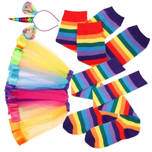 COSMEVIVI 1 Set Regenbogenanzug, Dekorative Handschuhe, Partyzubehör, Dekorative Stirnbänder, Regenbogenhandschuhe, Regenbogenkostüme, Requisiten, Regenbogen Tutu Für Mädchen, Rock Für COSMEVIVI 1 Set Regenbogenanzug, Dekorative Handschuhe, Partyzubehör, Dekorative Stirnbänder, Regenbogenhandschuhe, Regenbogenkostüme, Requisiten, Regenbogen Tutu Für Mädchen, Rock Für von COSMEVIVI
