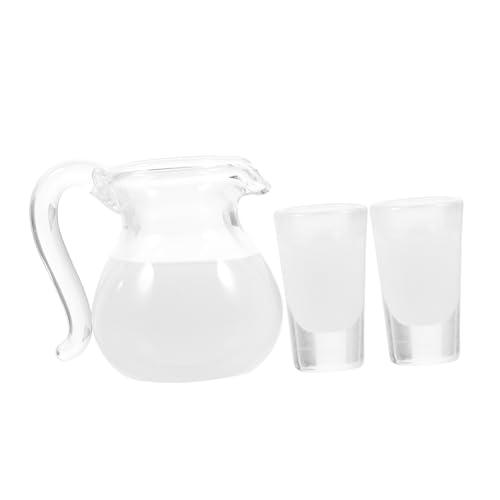 COSMEVIVI 1 Set Simulierter Milchglastopf, Miniatur Puppenhauszubehör, Puppenhaus Miniatur Esszimmer, Puppenhaus, Miniatur Milchkessel Und Tassen, Mini Puppenhaus Zubehör, Mini von COSMEVIVI
