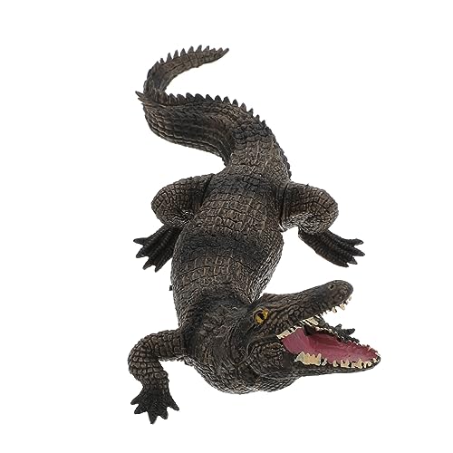 COSMEVIVI 1 Stück Simuliertes Krokodilmodell Alligatorstatue Alligatorfigur Kinder Lernspielzeug Krokodilskulptur Tierwelt Krokodil Gartenstatue Krokodil Miniaturspielzeug Braunes PVC von COSMEVIVI