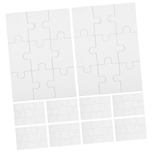 COSMEVIVI 10 Blatt Teiliges Leeres Puzzle DIY und für Handliches Kreatives Zeichnen und Ausmalen Fördert Fantasie und Feinmotorik Leichte Tragbare Puzzle Bausteine von COSMEVIVI