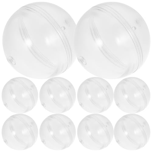 COSMEVIVI 10 Stück Gacha Schale, Kunststoffverpackungskugel, Süßigkeitenaufbewahrung, Display, Spielzeug, Osterkorb, Geschenkfüller, Befüllbare Runde Kapseln, Kunststoff Ostereier, von COSMEVIVI