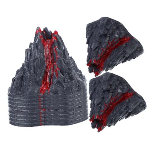 COSMEVIVI 10 Stück Teiliges Modell aus Robustem Kunststoff Realistische Lava Optik Dekoratives Miniatur Volcano Modell für Schreibtisch Aquarium und Gartendekoration Einfach zu Reinigen von COSMEVIVI