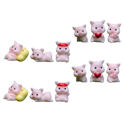 COSMEVIVI 12 Stück Mikro Landschaftsornament, Miniaturfiguren, Mini Tierfigur, Miniatur Schweinefiguren, Schweinchenfigur, Schreibtisch Schweinchen Dekoration, Bauernhof Schweinchen, von COSMEVIVI