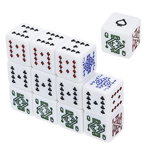 COSMEVIVI 12 Stück Pokerwürfel Acrylwürfel Partyzubehör Spielzubehör Lustige Spielchips Partybedarf Tragbare Verschleißfeste Lustige Spielwürfel Geburtstagspartyspiele von COSMEVIVI