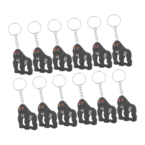 COSMEVIVI 12Stücke Gorilla Schlüsselanhänger Kawaii Anhänger für Taschen Rucksäcke und Schlüssel Langlebige Dekoration mit Liebevoller Verarbeitung Partygeschenke von COSMEVIVI