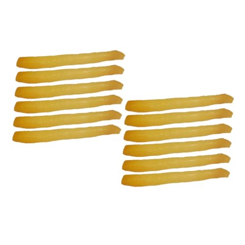 COSMEVIVI 12Stücke Teiliges Gefälschte Frites Realistische Simulation von Lebensmittelmodellen für Fotografie und Spielküchen für Dekoration und Requisite von COSMEVIVI