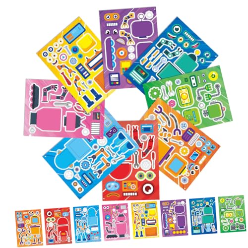 COSMEVIVI 16 Bögen Roboter Aufkleber, Partygeschenk, Puzzle Aufkleber, Roboter Partygeschenke, Lustige Aufkleber Für Freunde, Roboter Puzzle Aufkleber, Roboter Geburtstagsdekorationen, COSMEVIVI 16 Bögen Roboter Aufkleber, Partygeschenk, Puzzle Aufkleber, Roboter Partygeschenke, Lustige Aufkleber Für Freunde, Roboter Puzzle Aufkleber, Roboter Geburtstagsdekorationen, von COSMEVIVI