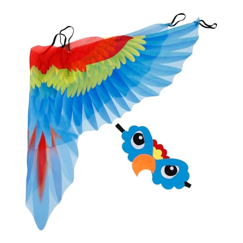 COSMEVIVI 1Satz Papageienflügel Kostüm Set für Umhang Kopfstück für Cosplay Vogelspiel für Jungen für Fasching Karneval COSMEVIVI 1Satz Papageienflügel Kostüm Set für Umhang Kopfstück für Cosplay Vogelspiel für Jungen für Fasching Karneval von COSMEVIVI
