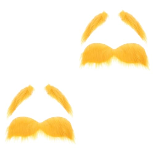 COSMEVIVI 2 Sets Bart Und Augenbrauen Set, DIY Bart , Cosplay Zubehör, Bequeme Augenbrauen, Falscher Schnurrbart, Foto Requisiten, Party Zubehör, Falsche Bart Dekoration, Schnurrbärte, von COSMEVIVI