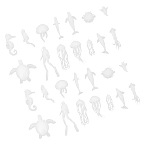 COSMEVIVI 2 Sets Kunststoff-meerestiere, Epoxidguss, Füllanhänger, Epoxidguss, Mini-meerestiere, Epoxidguss, Miniaturfiguren, DIY-epoxidgussfiguren, Mini-meerestiere von COSMEVIVI