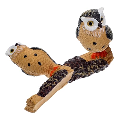 COSMEVIVI Stabiles Und Robustes Eulenstatuen-Set Aus Kunststoff 2-teilig Mini-eulenfigur Für Tisch Garten Und Heimdekoration von COSMEVIVI