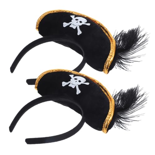 COSMEVIVI Piratenhut-haarreifen 2 Stück Halloween-stirnbänder Unisex Kostümparty Kopfbedeckung Halloween-haar-accessoires Karnevals-haarband COSMEVIVI Piratenhut-haarreifen 2 Stück Halloween-stirnbänder Unisex Kostümparty Kopfbedeckung Halloween-haar-accessoires Karnevals-haarband von COSMEVIVI