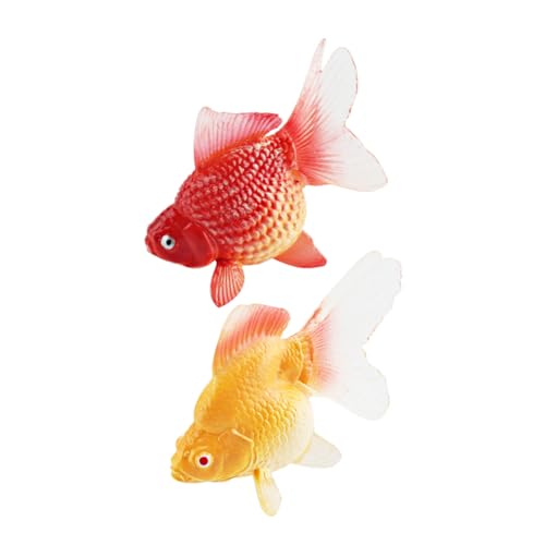 COSMEVIVI 2 Stück Kognitives Fischspielzeug, Realistische Fischfigur, Simulationsfischdekoration, Simuliertes Goldfischmodell, Fischfigur, Modellsimulation, Goldfischfiguren, Realistische von COSMEVIVI