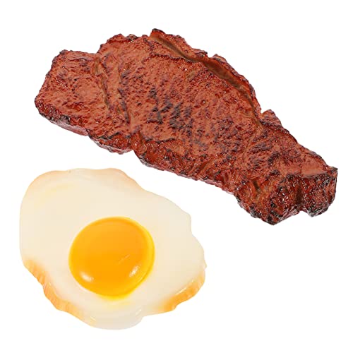 COSMEVIVI 2 Stück Künstliches Steak Spiegelei Modell Teiliges Realistische Dekoration für Supermarkt Küche Fotorequisiten für Kunstvolle Nachbildung für Präsentationen COSMEVIVI 2 Stück Künstliches Steak Spiegelei Modell Teiliges Realistische Dekoration für Supermarkt Küche Fotorequisiten für Kunstvolle Nachbildung für Präsentationen von COSMEVIVI