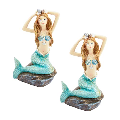 COSMEVIVI 2 Stück Meerjungfrau Statue Realistische Aquarium Dekoration aus Resin für Fischbecken Teich und Charmante Miniatur Skulpturen für Fantasy COSMEVIVI 2 Stück Meerjungfrau Statue Realistische Aquarium Dekoration aus Resin für Fischbecken Teich und Charmante Miniatur Skulpturen für Fantasy von COSMEVIVI