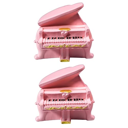 COSMEVIVI 2 Stück Mini Klavier Deko Musikinstrument DIY Prop für Puppenhaus Dekoration Rosa Miniatur Klavier Modell für DIY Ornamente von COSMEVIVI