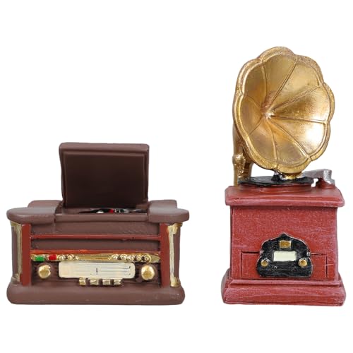 COSMEVIVI 2 Stück Miniatur-Grammophon- : Puppenhaus-Phonographenmöbel, Retro-Harz, Vintage-Plattenspieler-Ornament für Mikrolandschaft, Feengarten, Kuchenauto COSMEVIVI 2 Stück Miniatur-Grammophon- : Puppenhaus-Phonographenmöbel, Retro-Harz, Vintage-Plattenspieler-Ornament für Mikrolandschaft, Feengarten, Kuchenauto von COSMEVIVI
