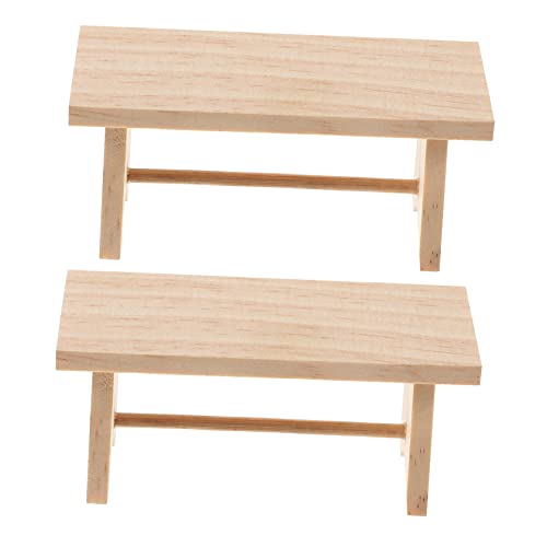 COSMEVIVI 2 Stück Puppenhaus Couchtisch, Mini Tisch, Puppen Teetisch, Miniatur Schreibtisch, Mini Schmuck, Puppenhausmodelle, Holzmöbel, Spielzeug, Mini Teetisch, Miniatur Tischdekor, Mini von COSMEVIVI
