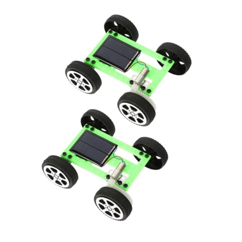 COSMEVIVI 2 Stück Teiliges DIY Solarauto Bausatz für Stem Lernspielzeug mit Solarantrieb Grünes Engineering Set für Kreative Wissenschaftsprojekte und Technische Aktivitäten Drinnen und von COSMEVIVI