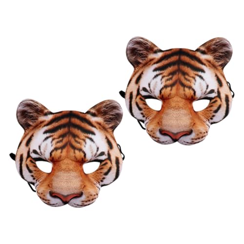 COSMEVIVI 2 Stück Tigermaske Vintage Halloween Maske Cosplay Maske Tiermaske Maskerade Tier Cosplay Requisiten Maske Kostüm Tiermaske Cosplay Vollgesichts Halloween Tiermaske Neuartige von COSMEVIVI