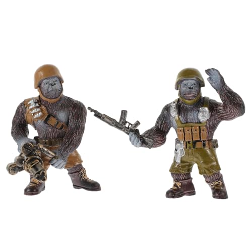 COSMEVIVI 2 Stücke Schimpanse Tierkunststoff Modellfiguren Statue Kinderfestival Geburtstagsgeschenk von COSMEVIVI