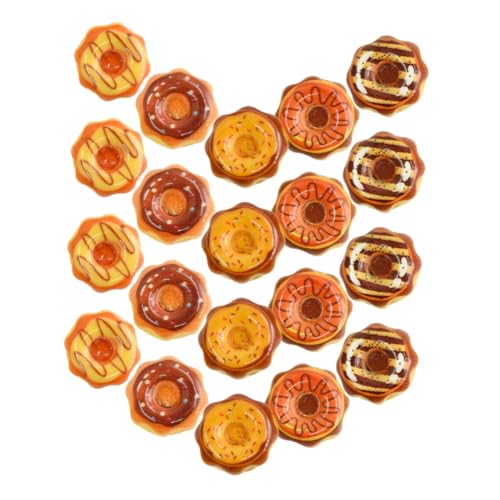 COSMEVIVI 20 Stück Miniatur Donuts, Kleines Donut Ornament, Dekorativer Mini Donut, Gefälschte Donut Miniaturen, Mini Hauszubehör, Miniatur Lebensmittelmodell, Mini Küchenszene , Miniatur von COSMEVIVI