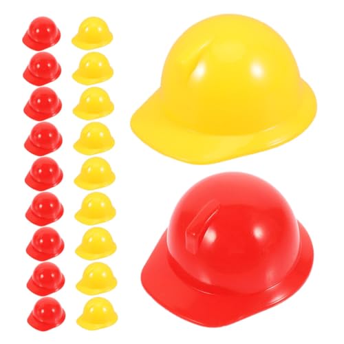 COSMEVIVI 20Stücke Bauhelme für Kinderpartys Puppenzubehör Kunststoff Sicherheitshüte Gelb und Rot für Bastelprojekte und Dekorationen COSMEVIVI 20Stücke Bauhelme für Kinderpartys Puppenzubehör Kunststoff Sicherheitshüte Gelb und Rot für Bastelprojekte und Dekorationen von COSMEVIVI
