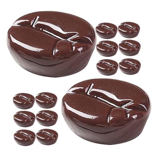 COSMEVIVI 25 Stück Künstliche Kaffeebohnen Teiliges Realistische Resin Deko für DIY Bastelarbeiten Foto Requisiten und Handyhüllen Stabile Langlebige Nachbildung für Party und von COSMEVIVI