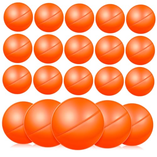 COSMEVIVI 25 Stück Teiliges Lotteriebälle aus Robustem Wiederverwendbarem Kunststoff Orange Hohl und Aufklappbar für Party Tombola und Spielaktivitäten von COSMEVIVI