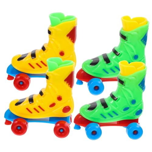 COSMEVIVI 2Paar Lustige Finger Rollschuhe Spielzeugset Bunte Fingerskates für Desktop Entspannung und Kreative Deko Geeignet für Sammler und Langlebig aus Gefertigt von COSMEVIVI